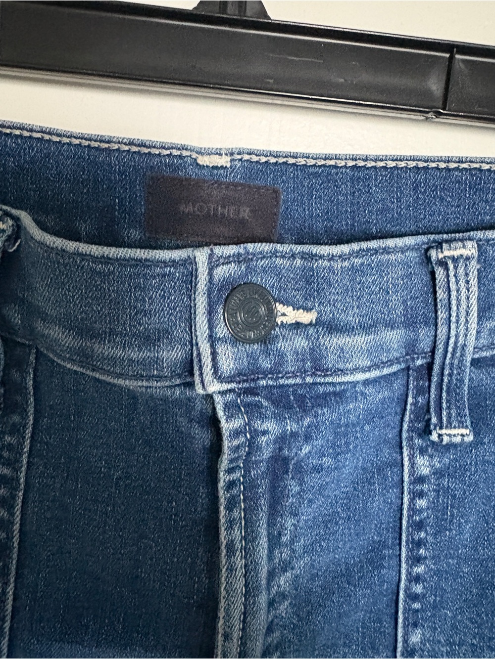 MOTHER High-Rise Medium Blue Cropped Jogger Jeans - Picture 4 of 7
